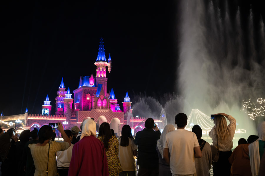 Illuminations au Magic City park de Tashkent