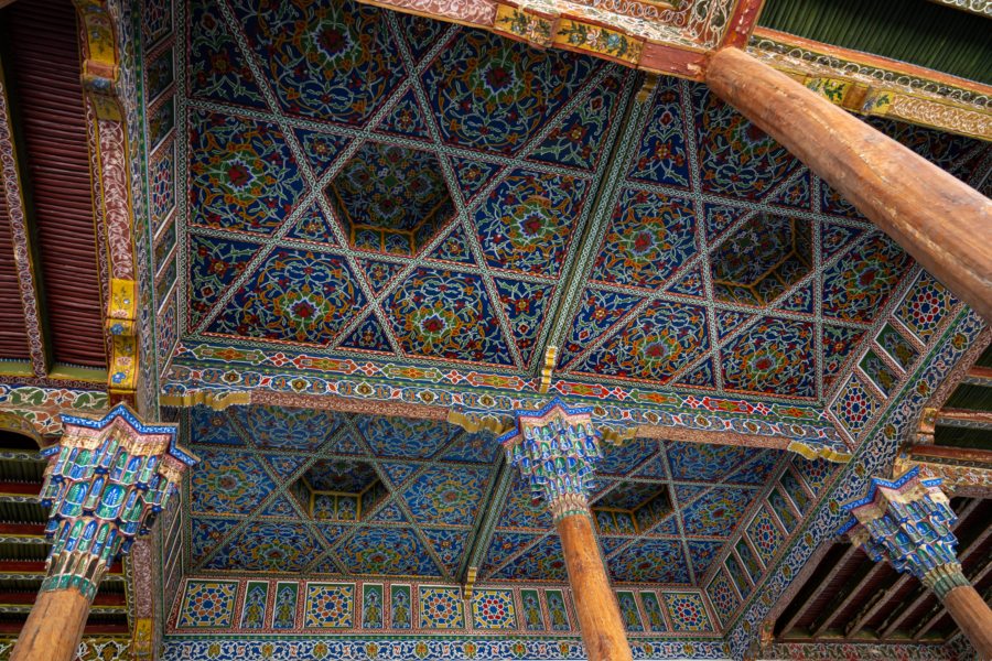 Plafond de la mosquée Jome à Kokand, Ouzbékistan