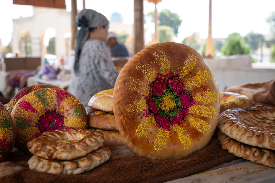 Pain ouzbek au siyob bazar, Samarkand