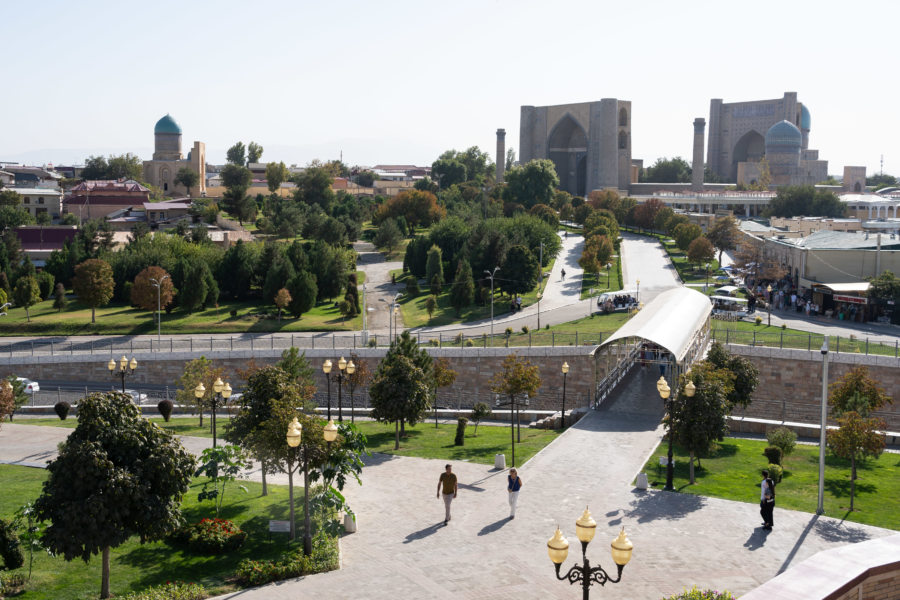 Vue sur Samarcande depuis la mosquée Hazrat Khizr