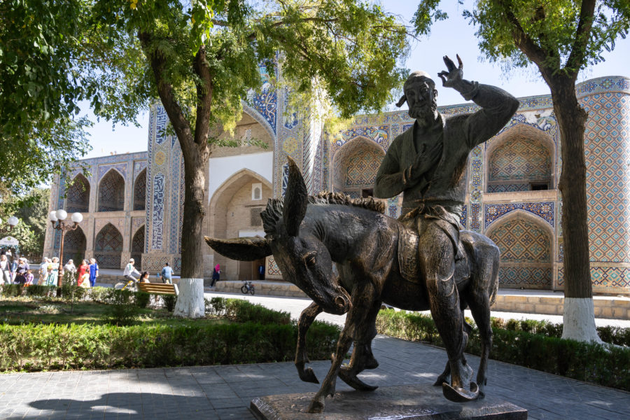 Statue de Nasreddin à Boukhara, Ouzbékistan