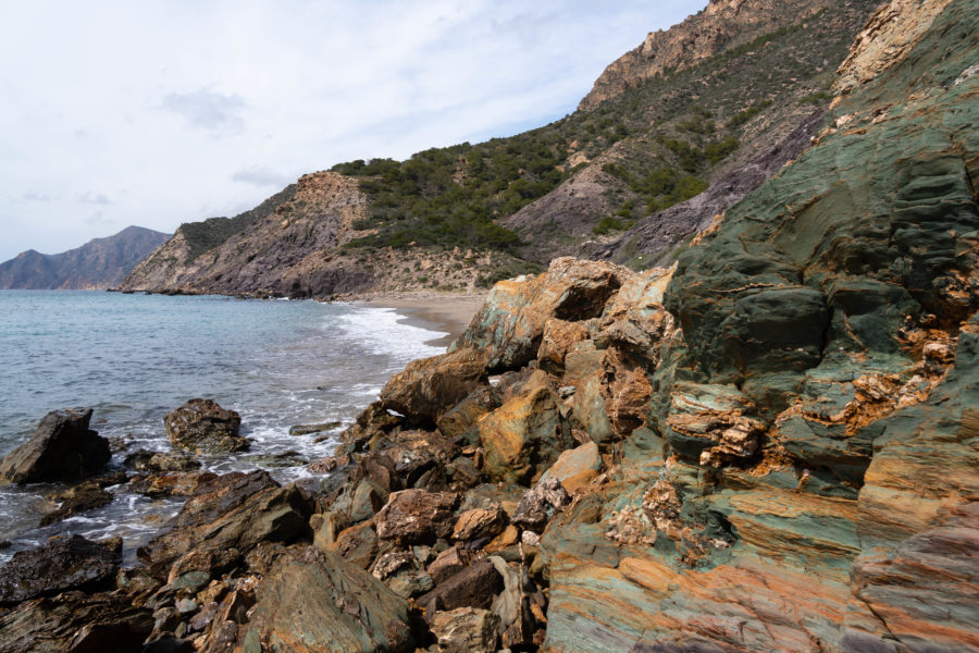 Plage de Fatares : Sierra de la Muela près de Carthagène