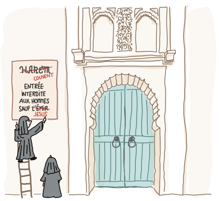 Dessin : palais arabe transformé en couvent